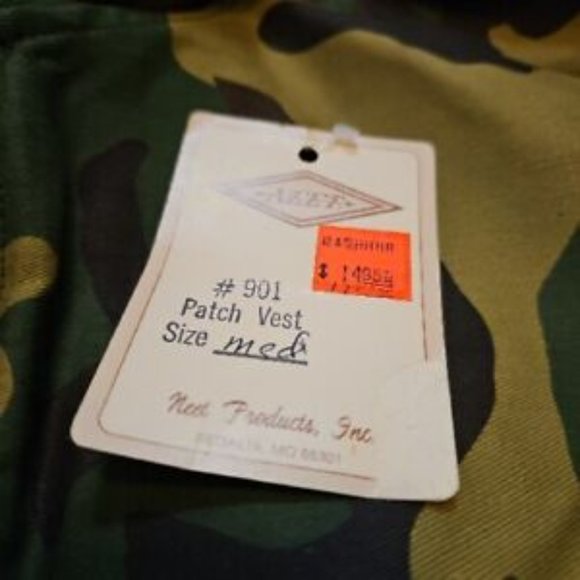 NWT Vintage Neet Camouflage Hunting Vest Men’s Camo Zip Made In USA Medium New - Picture 8 of 12